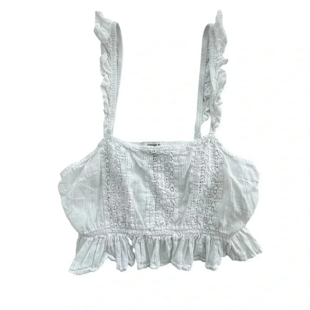 White Cotton Forever 21 Crop Top - Tank Top, Size Small